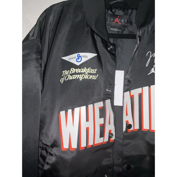 Nike JORDAN LIGHT MVP Men's JACKET 'WHEATIES' DV7578-010 BLACK sz Large - Picture 11 of 11